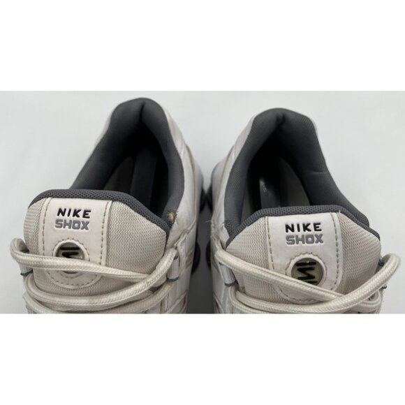 Nike Mens Size 11 Shox NZ Leather 378341-102 White Cool Grey Running Shoes - Picture 8 of 10